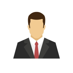 Businessman avatar icon. Profession logo. Male character. A man in suit. People specialists. Flat simple vector illustration.